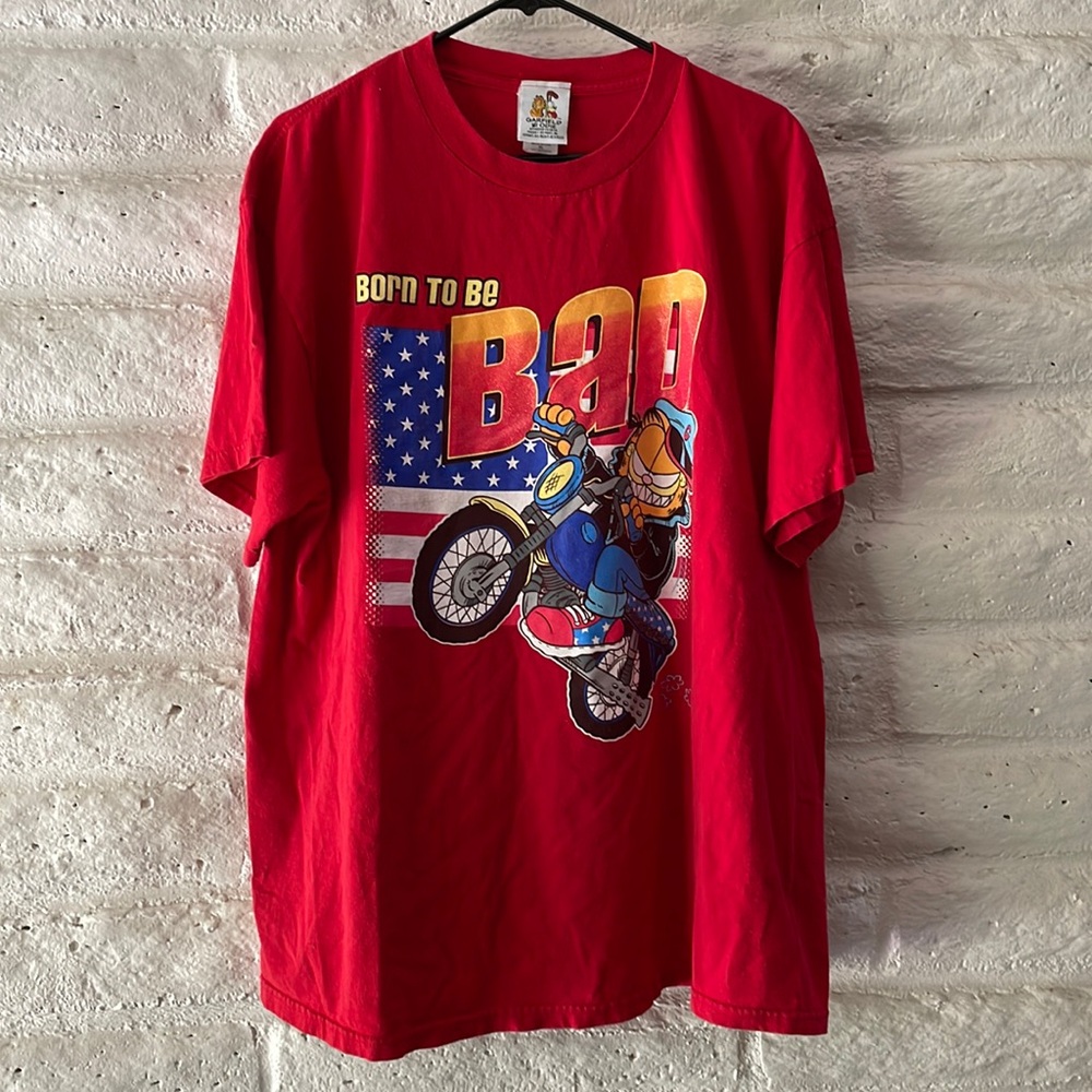 Garfield & Odie vintage 90s “Born To Be Bad” Red single stitch t-shirt